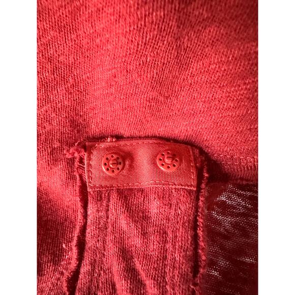 Free People All The Time Linen Blend Bodysuit Red Orange size Small - Picture 5 of 11